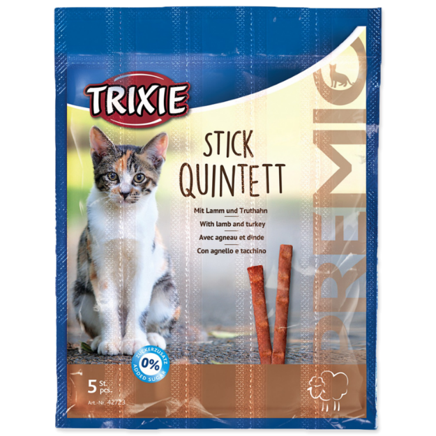 Tycinky TRIXIE Cat Premio Quadro Anti-Hairball drubež a játra 20g