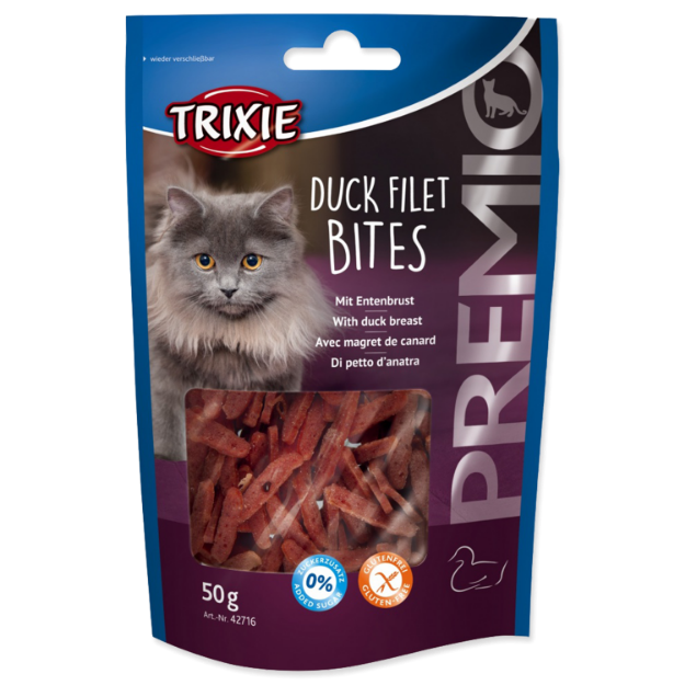 Pamlsek TRIXIE Cat Premio Duck Filet Bites 50g