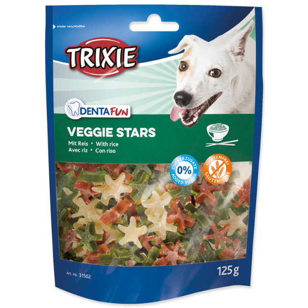 Picture of Kousky TRIXIE Dog DentaFun VEGGIE STARS s rýží 125g